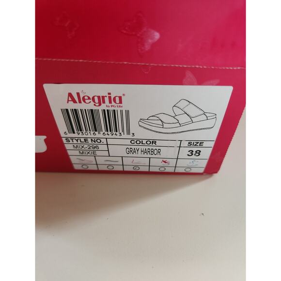 Alegria Mixie Black Adjustable T Straps Black  Leather Sandals 38 US sz 8 - Picture 7 of 7